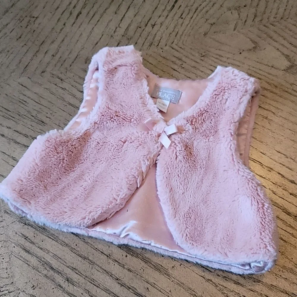 12-18 month pink fur vest Children's Place💖